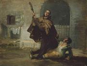 Francisco de Goya Friar Pedro Clubs El Maragato with the Butt of the Gun oil